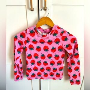 Hannah Anderson girls strawberry rash guard long sleeve swim top size 10